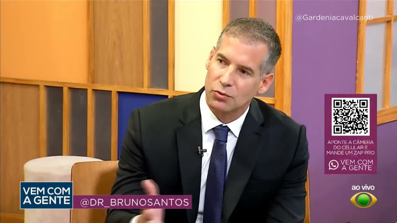 Dr. Bruno Santos no programa Vem com a Gente, da Band, falando sobre câncer de próstata